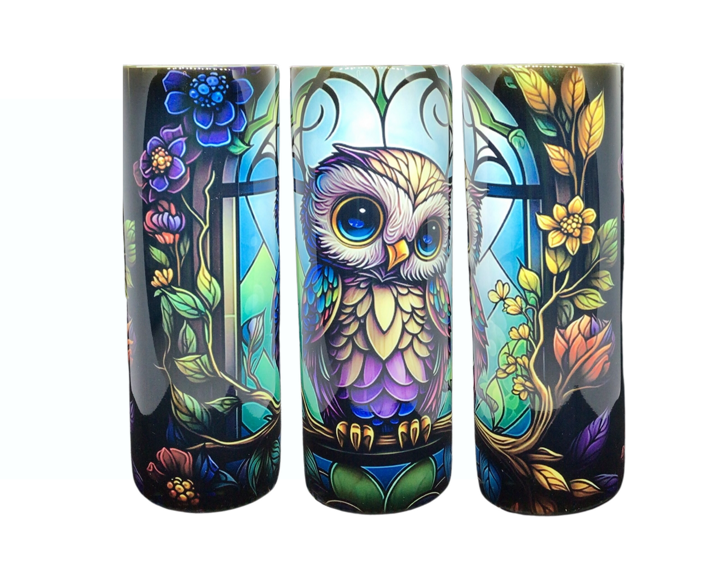 #194 Stained Glass Owl Tumbler