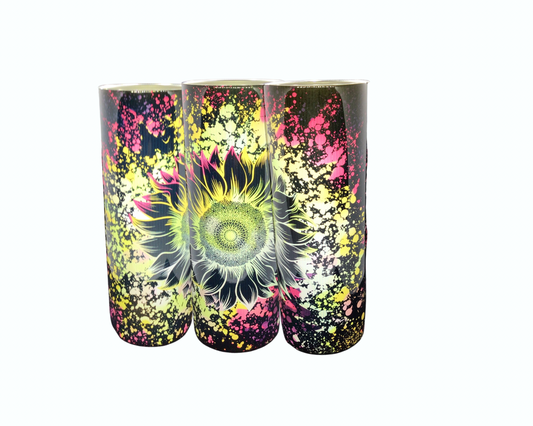 #146 Sunflower Paint Splatter Tumbler